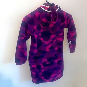 A bathing ape girls dress . Camo shark hooded dress